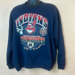 Cleveland Indians 1996 Central Division Champs Sweatshirt 2XL Chief Wahoo Lee